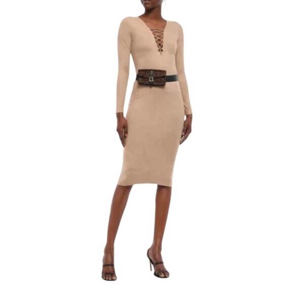 T by ALEXANDER WANG Suede Midi Bodycon Dress - Picture 4 of 10